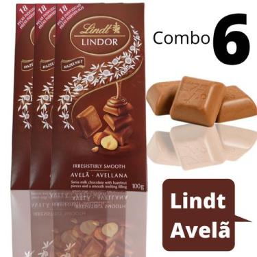 Imagem de Combo 6 Chocolates Lindt Lindor Avelã Singles Milk 100G
