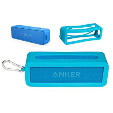 Imagem de Capa de silicone para alto-falante Bluetooth portátil Anker Soundcore 2, SoundCore 2 de 12 W, da Alltravel, proteção completa em 6 direções, capa personalizada com combinação de cor e forma