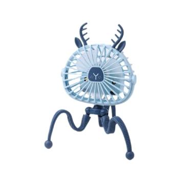 Imagem de LUKYRA Ventilador de carrinho de bebê, clipe portátil de 3 velocidades, ventilador de mesa pessoal operado por bateria com tripé flexível, mini ventilador portátil para assento de carro, esteira