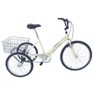 Imagem de Bike Bicicleta Triciclo Adulto Aro 20 Food Bike Bege - Dalannio Bike