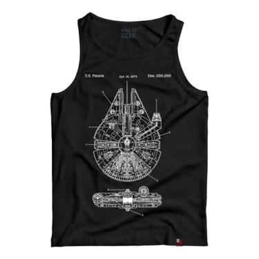 Imagem de Camiseta Regata Millenium Falcon Han Solo Star Wars Camisa Tamanho:G;Cor:Preto