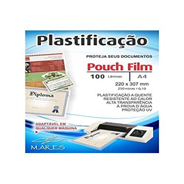 Imagem de Plastico Para Plastificação, Mares, Pouch Film, A4, 220x307 mm, 0,10, Pacote com 100