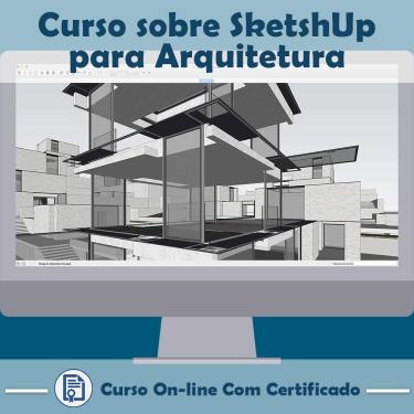 Imagem de Curso online em videoaula sobre SketchUp para Arquitetura com Certificado + 2 brindes