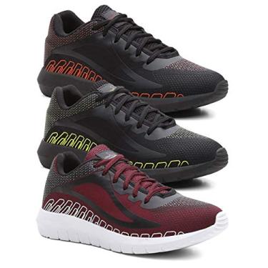 Imagem de KIT 3 Tênis Masculinos SPEED RUN Conforto Academia - Preto/Verde/Vermelho - 41