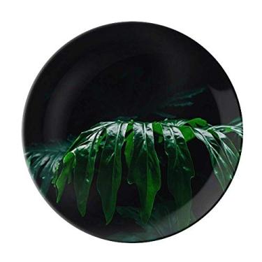 Imagem de Fotografia folha, planta, placa natureza decorativa, porcelana, salver, louça, jantar
