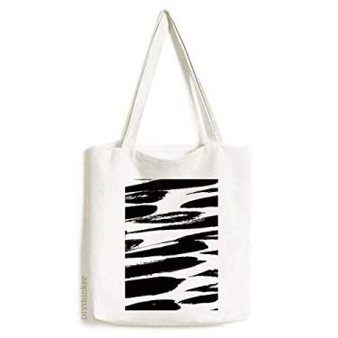 Imagem de Bolsa de lona com textura de pintura chinesa com pincel, bolsa de compras casual