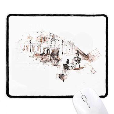 Imagem de British Architecture – Mousepad vintage para carro em aquarela, borda costurada