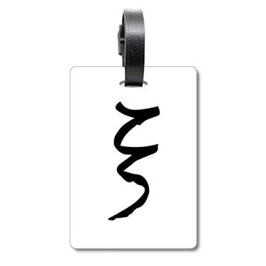 Imagem de Alfabeto Grego Xi Silhueta Preta Bolsa Etiqueta Bagagem Etiqueta Scutcheon Etiqueta