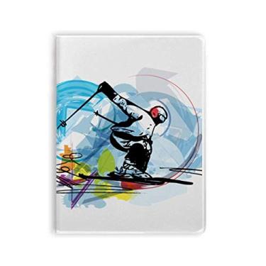 Imagem de Caderno de ilustração de esqui para atletas de esportes de inverno Livre, capa de chiclete, diário de capa macia
