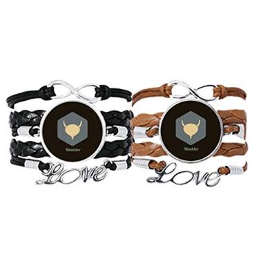 Imagem de DIYthinker Pulseira de bexiga para órgãos internos corporais, pulseira de couro com corda de couro, conjunto duplo para presente