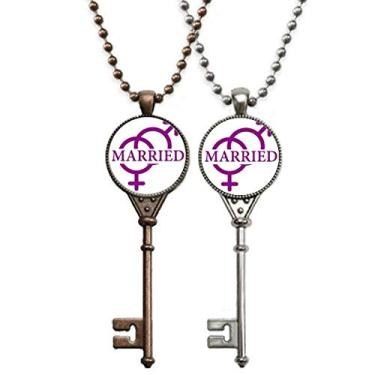 Imagem de OFFbb-USA Casamento Família Status Homens Mulheres Chaveiro Colar Pingente Joias Decoração Casal