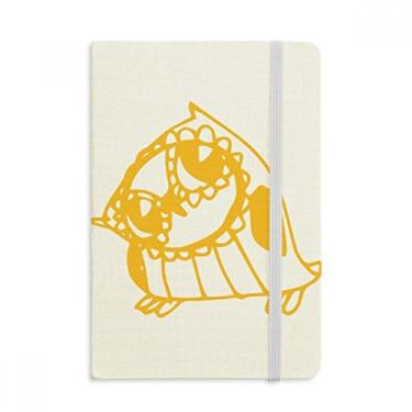 Imagem de Caderno de desenho animado fofo com estampa de pássaro inclinado para proteger animais amantes de animais de estimação, capa dura de tecido oficial