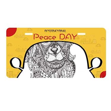 Imagem de DIYthinker Placa de licença de macaco com imagem de boca grande de animal, decoração de carro, dia da paz