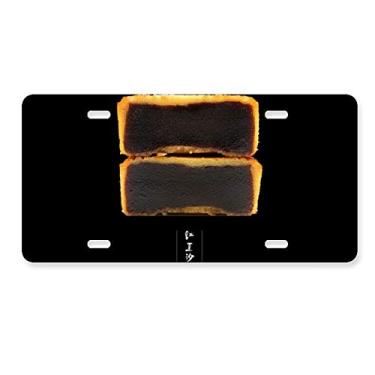 Imagem de DIYthinker Placa de licença para decoração de placa de carro vermelha com pasta de feijão vermelho em aço inoxidável