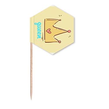 Imagem de Bandeiras de palitos Kawaii Freshness da Queen Animation para cupcake, festas comemorativas