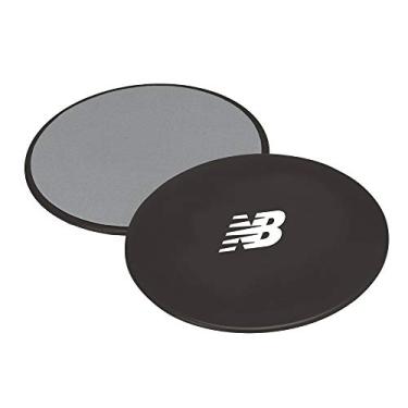 Imagem de New Balance Sliding Core Discs Workout Sliders - Fitness Ab Sliders Dual Sided Pads (carpete/piso de madeira) | Equipamento de exercícios abdominais em casa para mulheres, homens, preto/cinza
