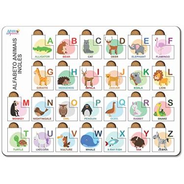 Imagem de Tabuleiro de Atividades Bilíngue Alfabeto Inglês Madeira - Mega Impress