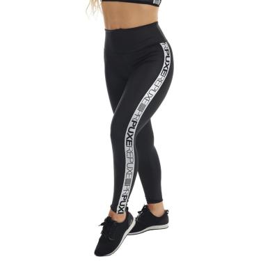Imagem de Calça Legging Cintura Alta Cós Duplo Lisa Elástico Lateral Feminina-Feminino