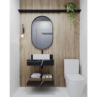 Imagem de Bancada em Porcelanato 60cm Sem Cuba Darabas Agardi Preto