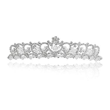Imagem de Coroa de tiara de noiva com contas de cristal de strass de borboleta de flores T933