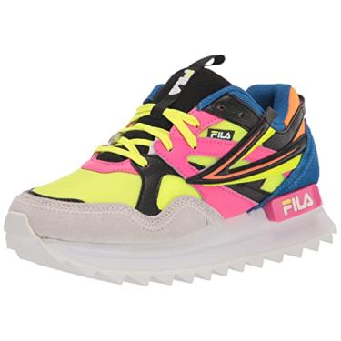 Imagem de Fila Tênis feminino Sandenal Orbit, Amarelo Segurança/Rosa Knockout/Azul Elétrico, 37