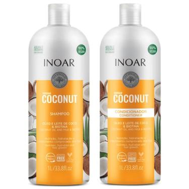 Imagem de Kit Inoar Shampoo + Condicionador 500ml Bombar Coconut
