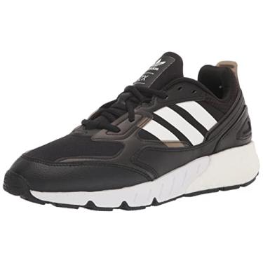 Imagem de adidas Originals Tênis masculino Zx 1k Boost 2.0, Preto/Preto/Branco, 14