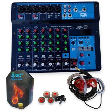 Imagem de Console Mesa Som Mixer 8 Canais Phanton Bluetooth Vermelho