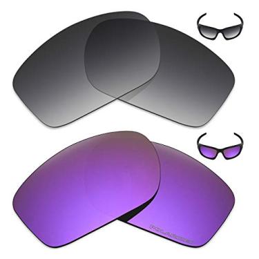 Imagem de Mryok+ 2 pares de lentes polarizadas de substituição para óculos de sol Oakley Valve New 2014 – Cinza dégradé Tint/Plasma roxo