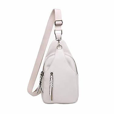 Imagem de Jen & Co. Nikki Bolsa de peito com alça ajustável, bolsa de couro vegano multiuso, Arena