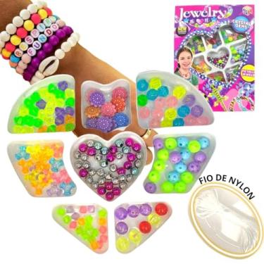 Imagem de Kit Miçangas Infantil Pulseira Com Elastico Presente Criança