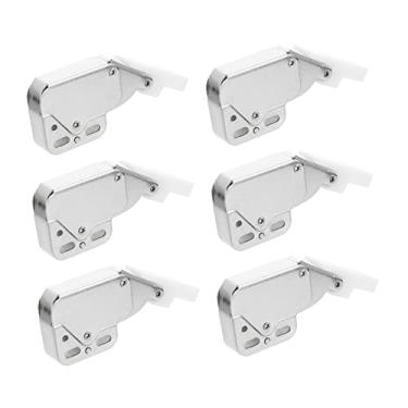 Imagem de HEMOTON 6 Unidades fechadura da porta do armário primavera dobradiça de mola autotravante armário de cozinha armário cozinha fecho de fivela de mola pressão de mola engrossar botão nylon