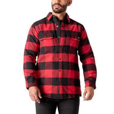 Imagem de Dickies Camisa masculina de flanela pesada, Vermelho, M