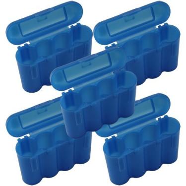 Imagem de Capas de armazenamento Powertron 5 AA/AAA/CR123A Blue Battery Holder