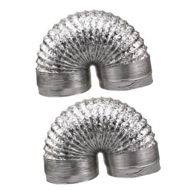 Imagem de Gadpiparty 2 Unidades mangueira de escape de alumínio kit de limpador de ventilação de secador duto secador mangueira de duto mangueira de exaustão Resistência a altas temperaturas Fole