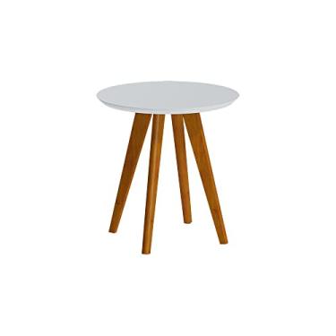 Imagem de Mesa Lateral Classic Redonda Branca Acetinado