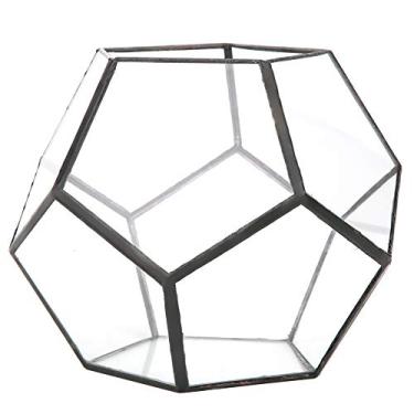 Imagem de Vaso de vidro, vaso de vidro distinto, recipiente geométrico, suporte de planta de ar para planta para casa