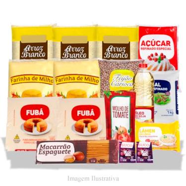 Imagem de Cesta Básica Completa - Alimentos Cruciais - 16 Itens