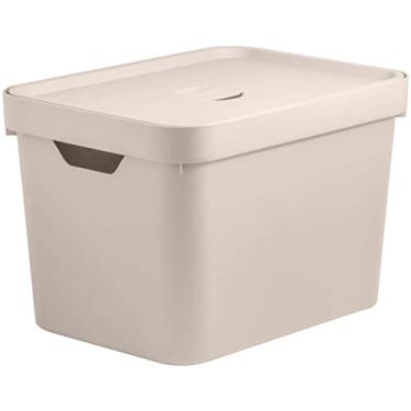 Imagem de OU Caixa Organizadora Cube M 18L com Tampa Bege