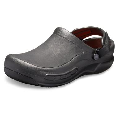 Imagem de Crocs Tamanco masculino e feminino Bistro Pro Literide | Sapatos de trabalho antiderrapantes, Preto, 14 Women/12 Men