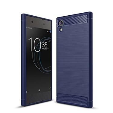 Imagem de Capa para Sony Xperia XA1 Ultra, capa de material de fibra de carbono, suave antiderrapante, macia, anti-impressões digitais, capa totalmente protetora para Sony Xperia XA1 Ultra