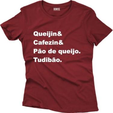 Imagem de Camiseta Algodão Feminina Minas Mineiro Queijin Cafezim Tamanho:G;Cor:Vinho