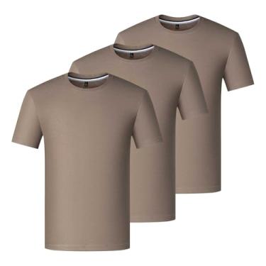 Imagem de Camisetas esportivas masculinas de secagem rápida para treino, corrida, natação, proteção solar FPS 50+ e Rash Guard, Areia-3, M
