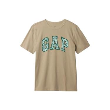 Imagem de GAP Camiseta de manga curta com logotipo para meninos, Vime, P