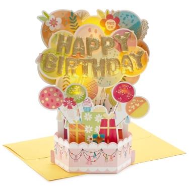 Imagem de Hallmark Cartão de aniversário pop up musical Paper Wonder (Mylar Balloon Explosion, Plays Happy Birthday)