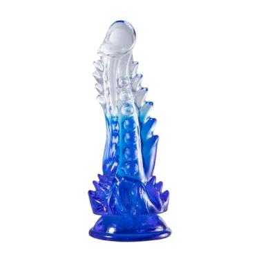 Imagem de MIFEIER Dildo Sex Toy 8.86 Inch Transparent Anal Toy Soft TPE Material Intense G-Spot Pleasure Adult Sex Toy for Women (Blue)