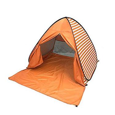 Imagem de Barraca de praia pop-up automática YBK Tech Proteção UV instantânea portátil rápida cabana abrigo solar para 2-3 pessoas - Design listrado (laranja)