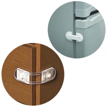 Imagem de Kit 6 Travas Para Gaveta e Armários E 2 Trava Para Porta de Geladeira Adesiva Ordene