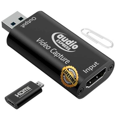 Imagem de Audio Express AXHDCAP2 Placa básica de captura de gravação de vídeo HDMI 4K para USB 2.0 1080P, transmissão de câmera e captação, transmissão ao vivo, videoconferência, ensino e jogos com HDMI 4K