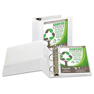 Imagem de Samsill 18907 Fichário Earth'S Choice De Base Biológica + Biodegradável Redondo Com Anel De 5 Polegadas Com Tampa Branca